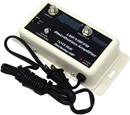 Philmore DA36B, 36dB distribution amplifier, adjustable gain, UHF/VHF, switchable FM trap