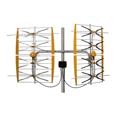 Televes 108381, 8 Bay Dipole Array Amplified Antenna, hi-VHF/UHF, 5G/LTE Filtered, Multi-directional Dual Market