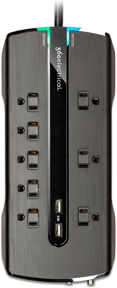 360 Electrical Director3.4 Surge Protector 8 Outlet Surge Protector 6ft Cord 3240 joules