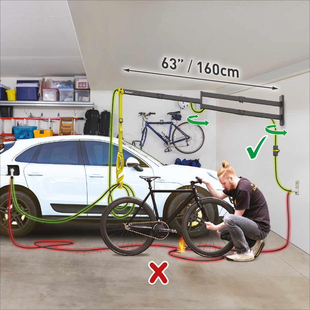 Barkan EV160WM 63” / 160cm Elegant Protective EV Charging Cable Wall Arm For EV Charging Stations