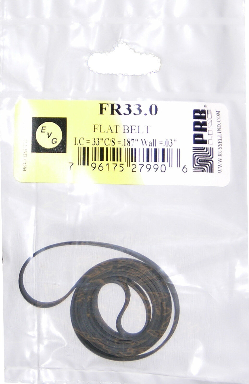 PRB FR33.0, turntable belt, 33.000 x 0.187 x 0.030