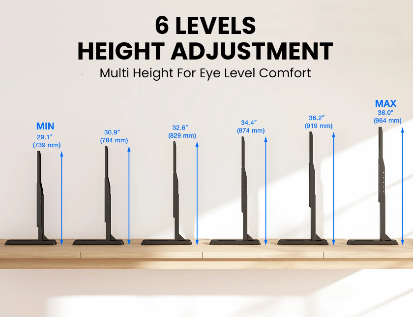 UT3004 Table Top TV Stand 37 to 86 Inch Flat or Curved TVs