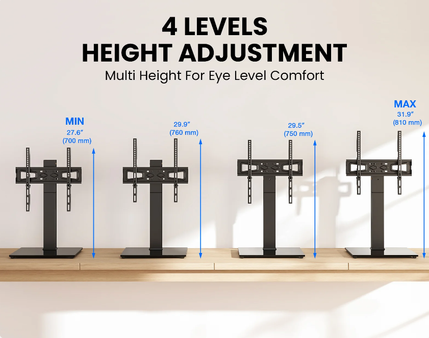UT6001 Universal Swivel Table Top TV Stand for 32-75 Inch TVs