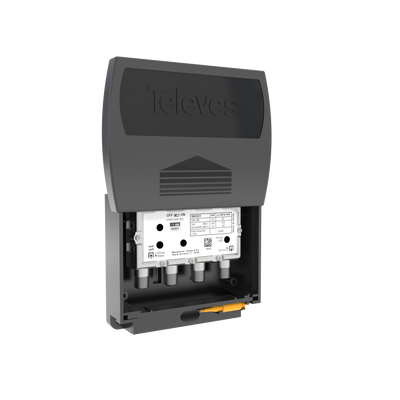 Televes 560383 Single Input Antenna Preamp, 5G Cell Filter, Coaxial F-fitting Connections, Automatic Gain Control (AGC)