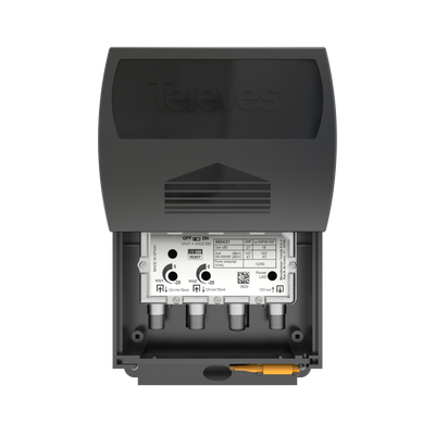 Televes 560483 Dual Input Antenna Preamp, Coaxial F-fitting Connections, Automatic Gain Control (AGC), 5G filtered