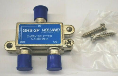 Holland GHS-2P 2-Way Splitter, (5-1000 MHz) Solder Back