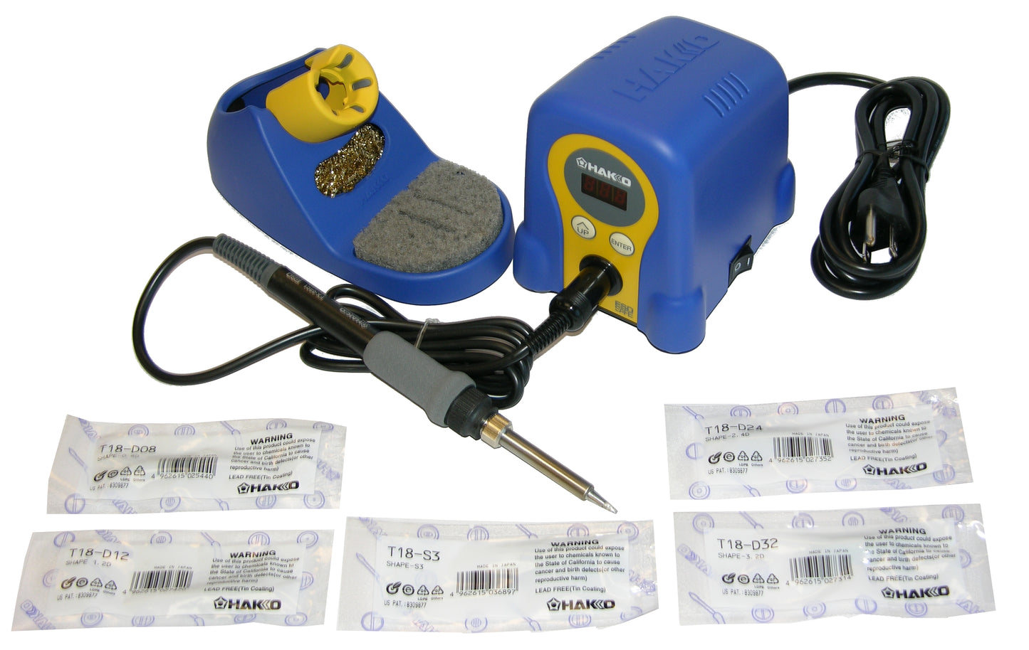 Hakko FX888D-23BY Digital Soldering Station with Chisel Tip Kit T18-D08 T18-D12 T18-D24 T18-D32 T18-S3