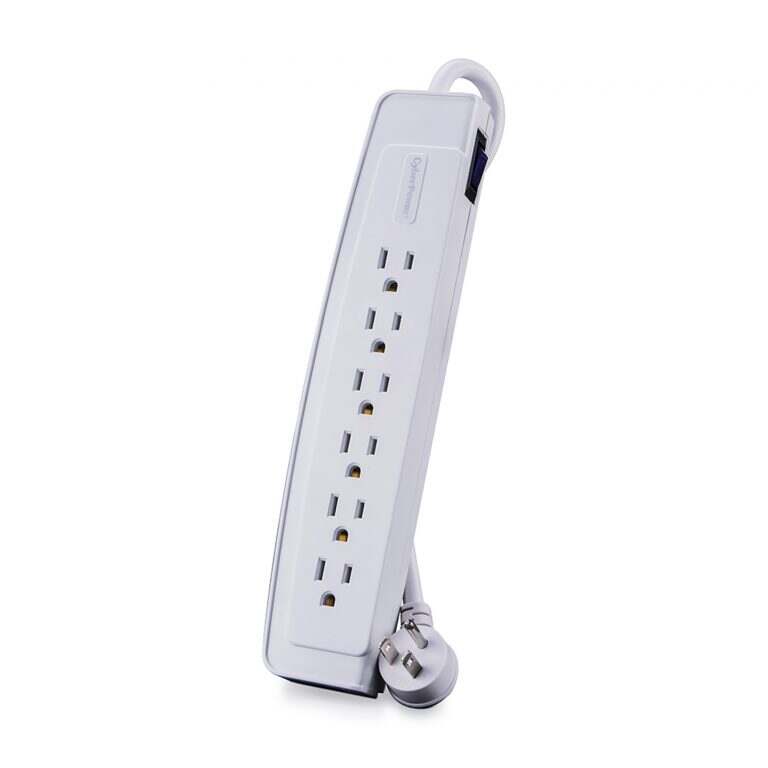 Cyber Power P606, surge strip, 6 outlet, 6' cord, 750J, white