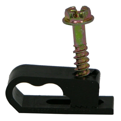 Telecrafter D4BK, Flex Clips for dual RG-6 or RG-59 Coax cable, 1/2" screw, 100/bag