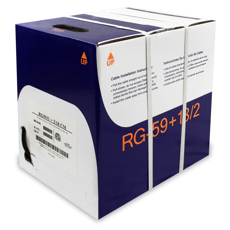 Wavenet RG59 w/18-2 Siamese cable Copper braid and copper clad steel 20 gauge center 500 ft feeder box