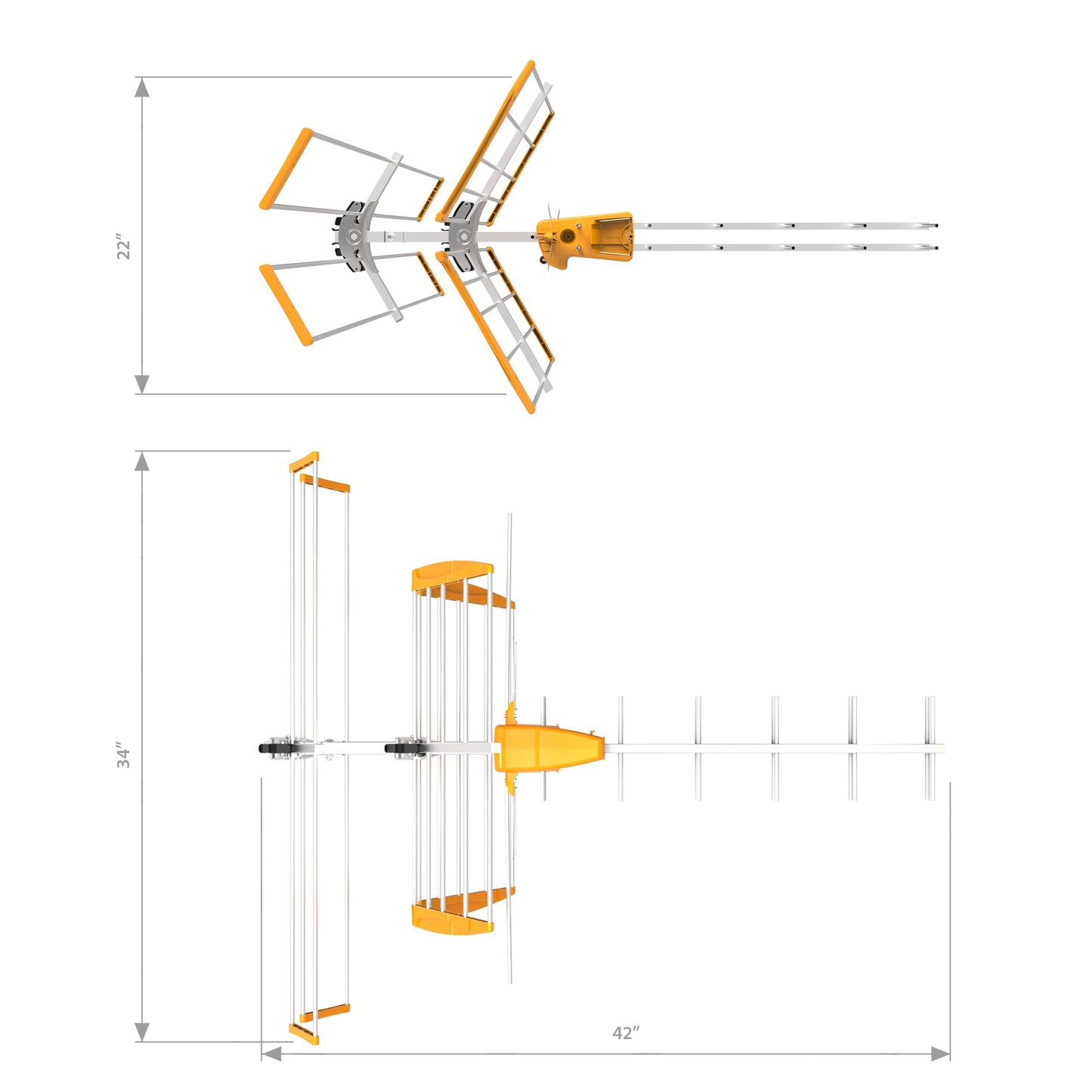 Refurbished Televes 149321, V Zenit Mix HDTV Antenna, Hi-VHF/UHF, 42 Inch Boom Length with LTE Filtering