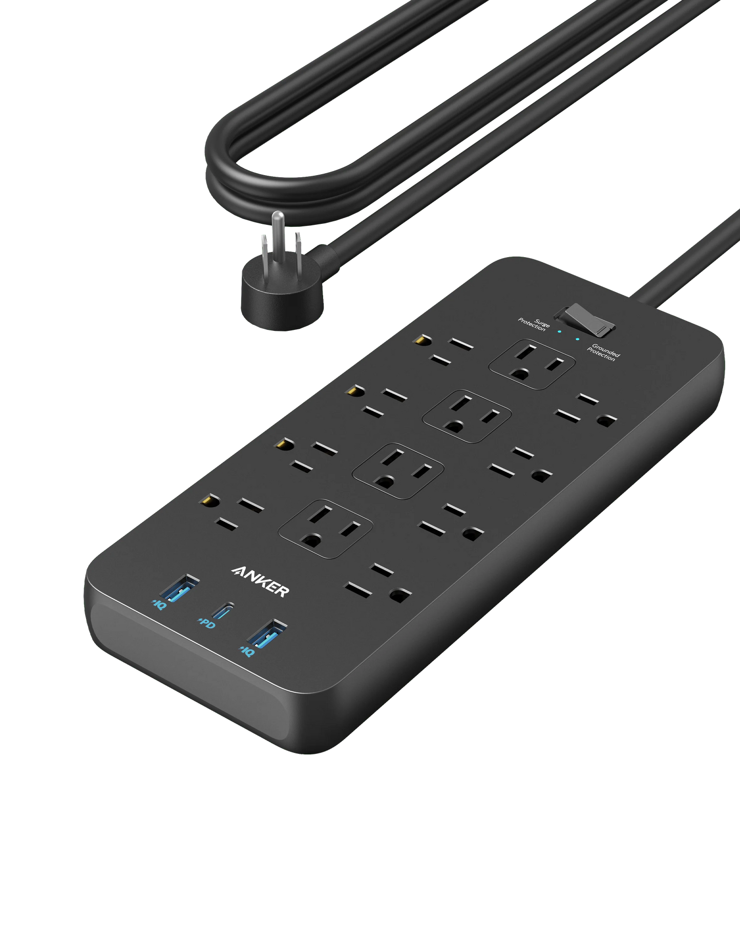 Anker 351 Power Strip 12 Outlet With USB 5ft cord 2100 Joules Protection