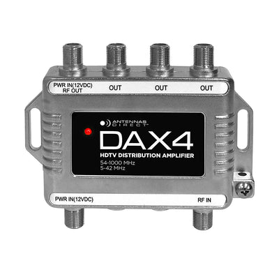 Antennas Direct DAX4, 4 Output TV / CATV Distribution Amplifier 8dB per port Replaces CDA4