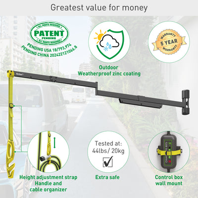 Barkan EV160WM2 63” / 160cm Protective EV Charging Cable Wall Arm For EV Charging Station