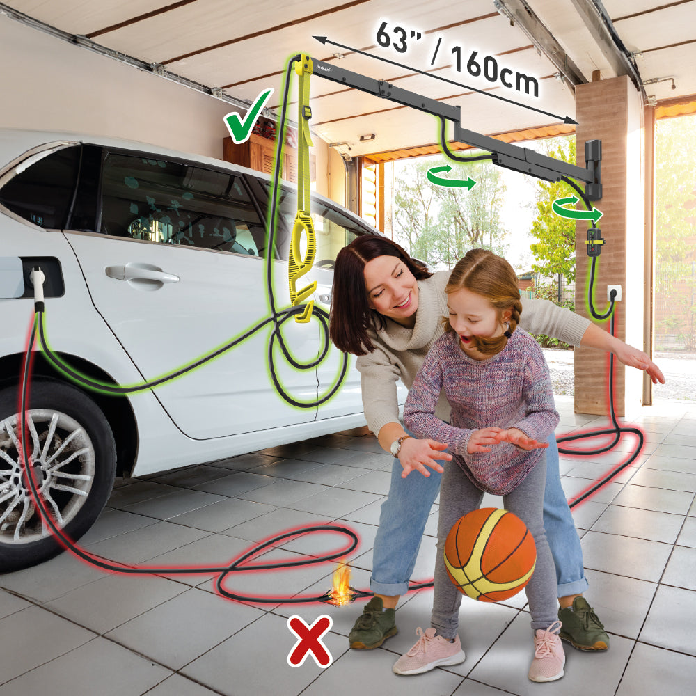 Barkan EV160WM2 63” / 160cm Protective EV Charging Cable Wall Arm For EV Charging Station