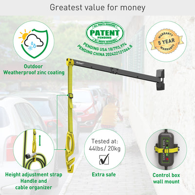 Barkan EV80WM 32” / 80cm Protective EV Charging Cable Wall Arm For EV Charging Stations
