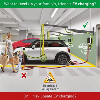 Barkan EV160WM2 63” / 160cm Protective EV Charging Cable Wall Arm For EV Charging Station