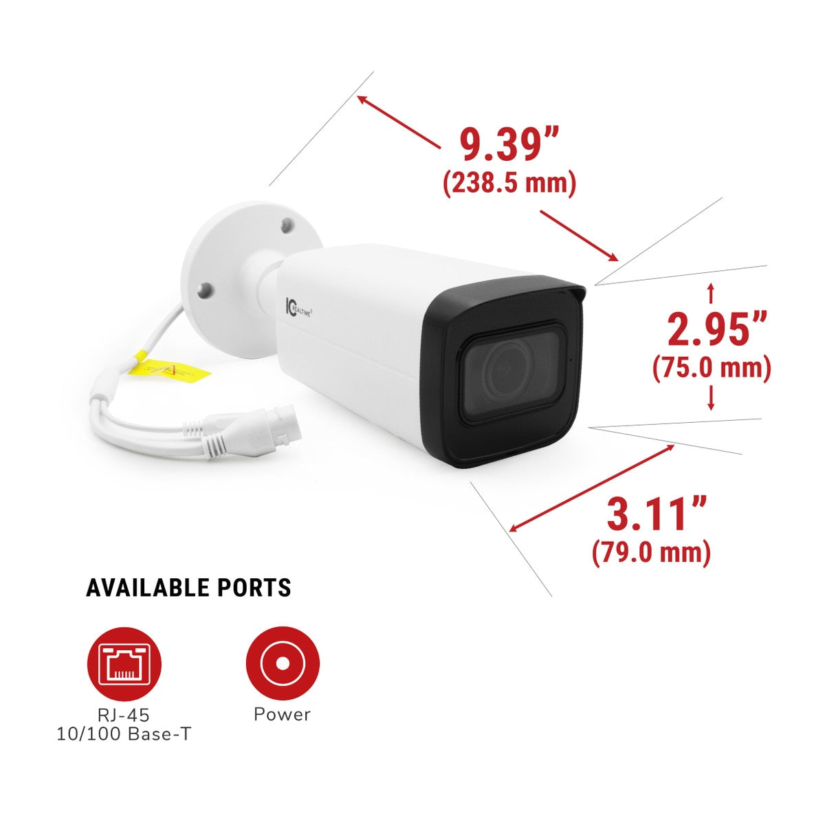 IPEG-B40V-IRW3 4MP IP Indoor/Outdoor Mid Size Bullet TAA