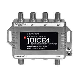Antennas Direct JUICE4, 4 Output TV / CATV Distribution Amplifier 8.5dB per port Waterproof