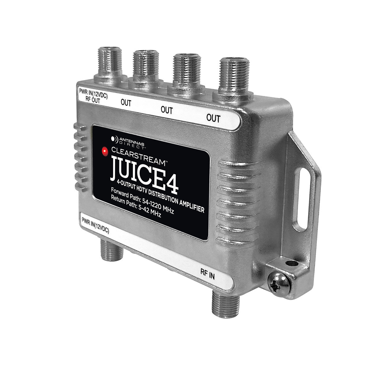 Antennas Direct JUICE4, 4 Output TV / CATV Distribution Amplifier 8.5dB per port Waterproof