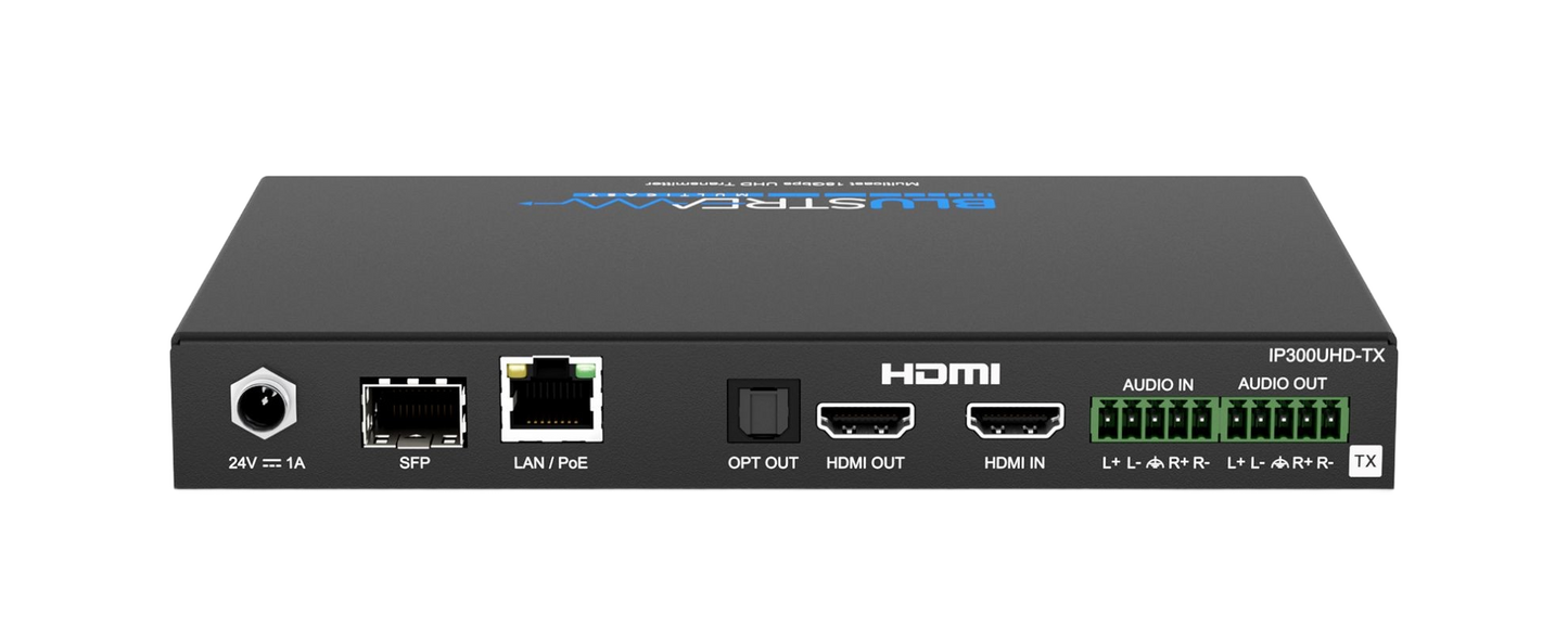 IP300UHD-TX 4K 60hz UHD HDMI Video Over Ip Transmitter with Poe Over 1GB Network