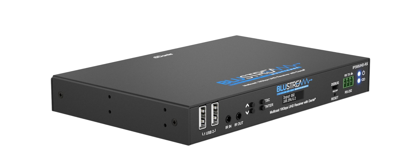 IP350UHD-RX IP Multicast HDMI2.0 Video Receiver With Dante® 4k 60hz