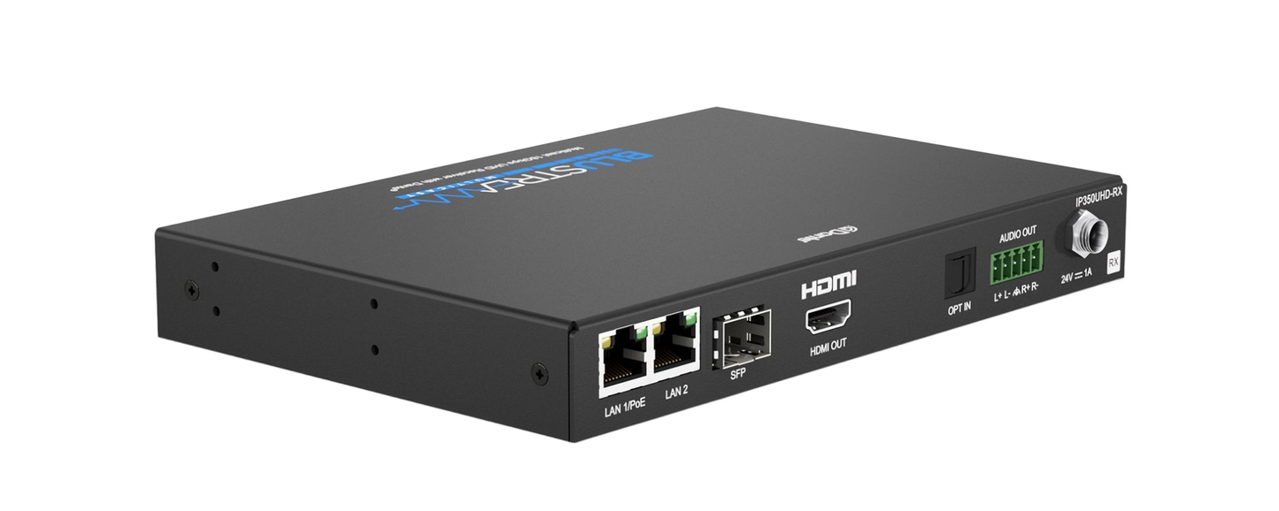 IP350UHD-RX IP Multicast HDMI2.0 Video Receiver With Dante® 4k 60hz