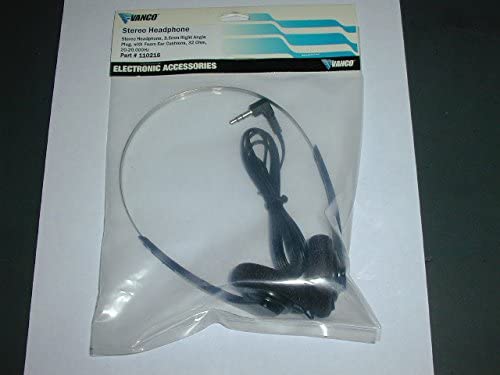 Vanco 110216, STEREO HEADPHONES, 3.5MM R.A. PLUG