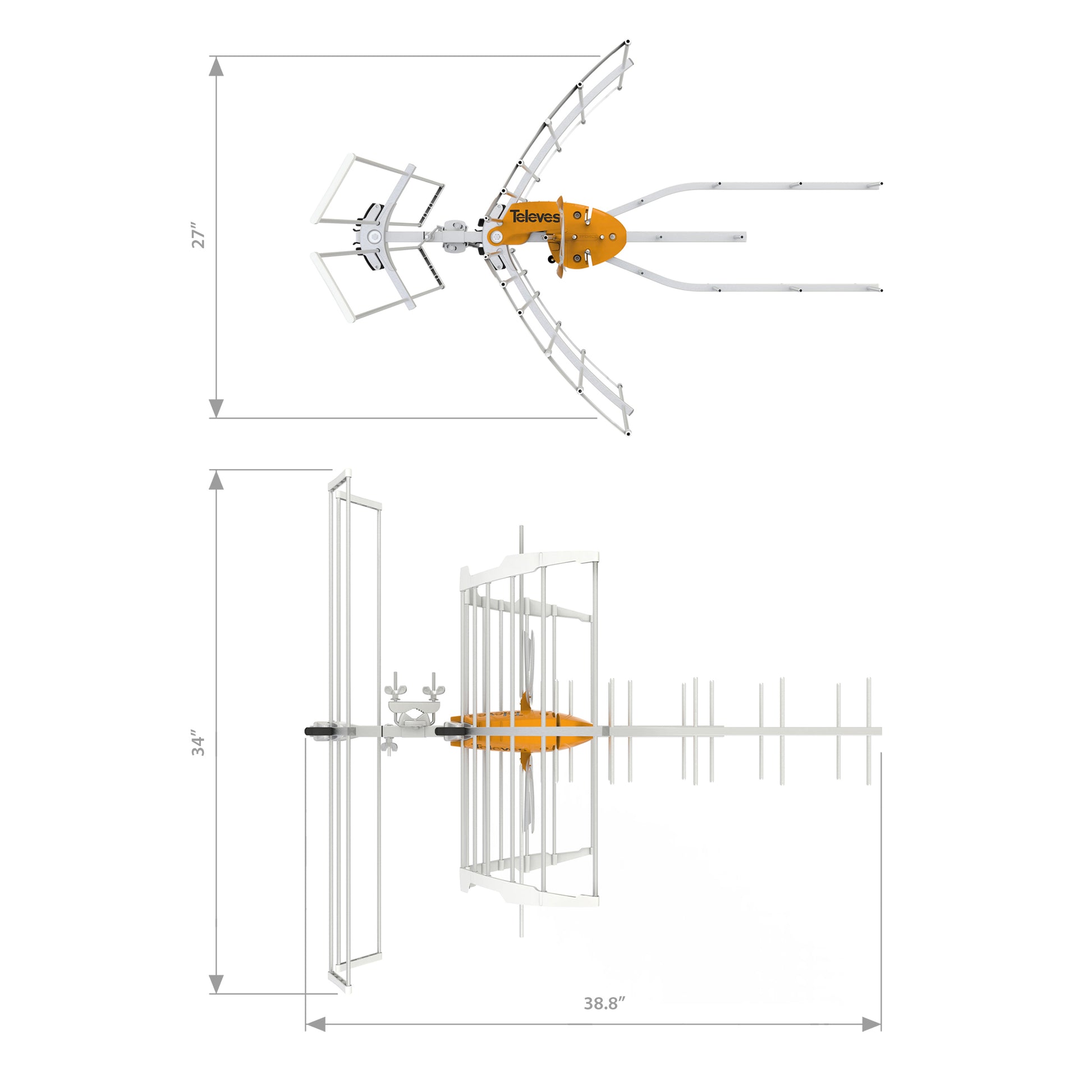 Antena Ellipse con amplificador UHF Televés