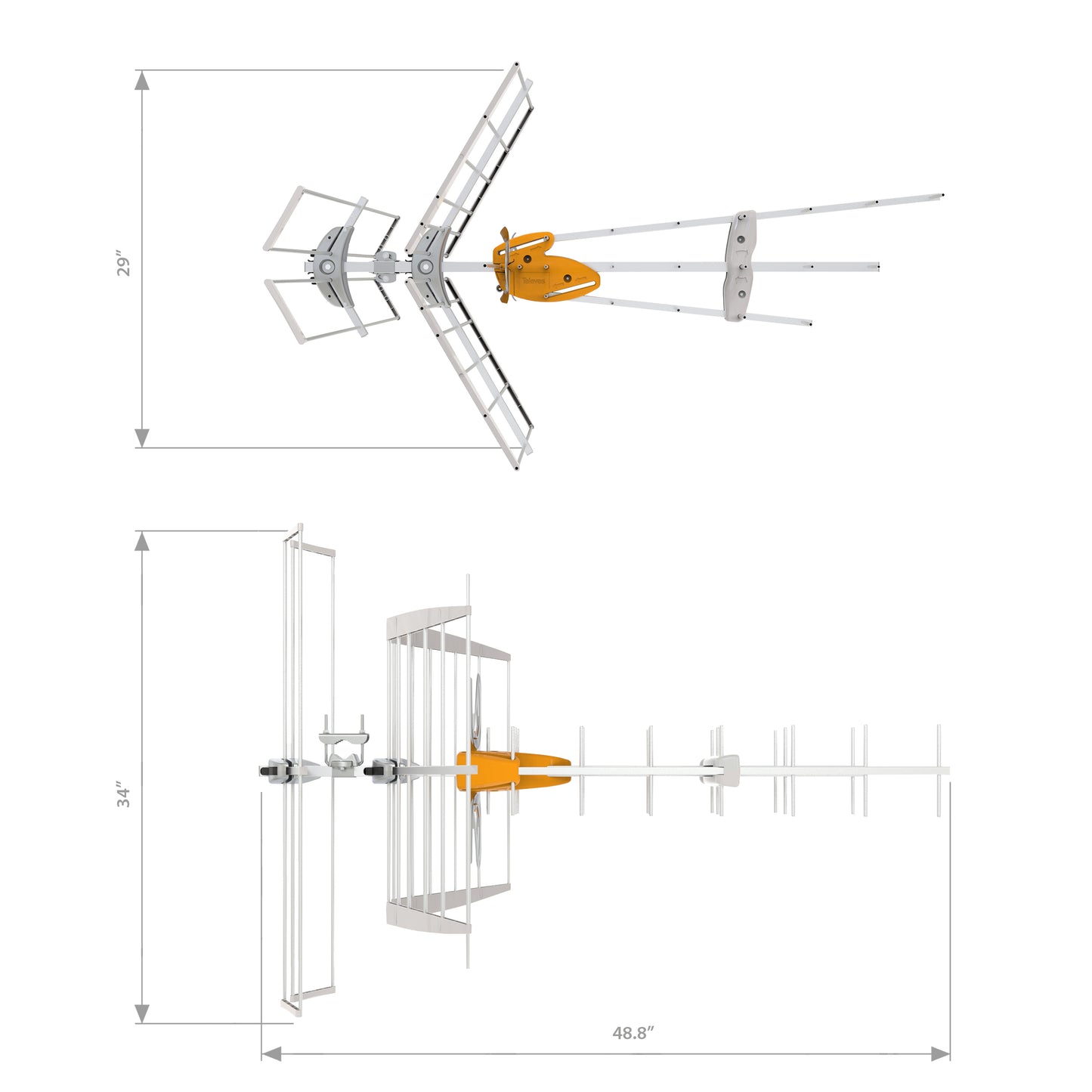 Televes 149484, DAT BOSS MIX Antenna W/Preamp, high-VHF/UHF, Repack Ready! Now 5G Filtered, Replaces 149483