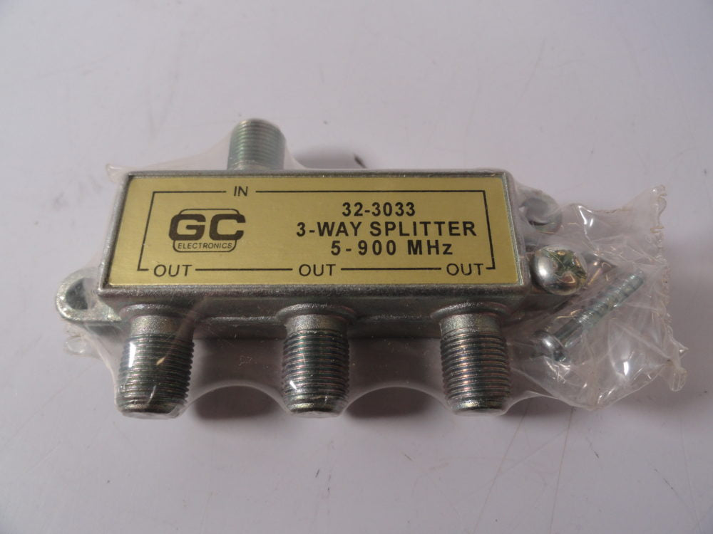 GC Electronics 32-3033 3 WAY SPLITTER W/GROUND BLO