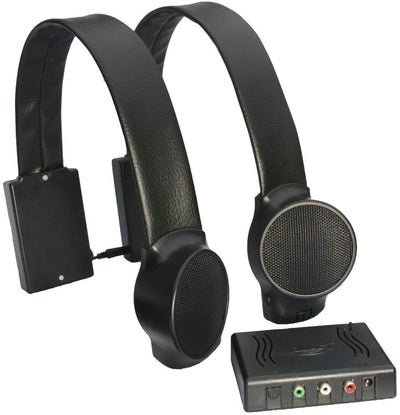 Audio Fox ADF AF-0004DS,  Wireless Speakers, Over the chair speaker system, dual headset, single transmitter, black
