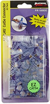 Platinum Tools 100003C, EZ Crimp RJ-45 connectors, Cat5e Cat6, "105003", 50 pack