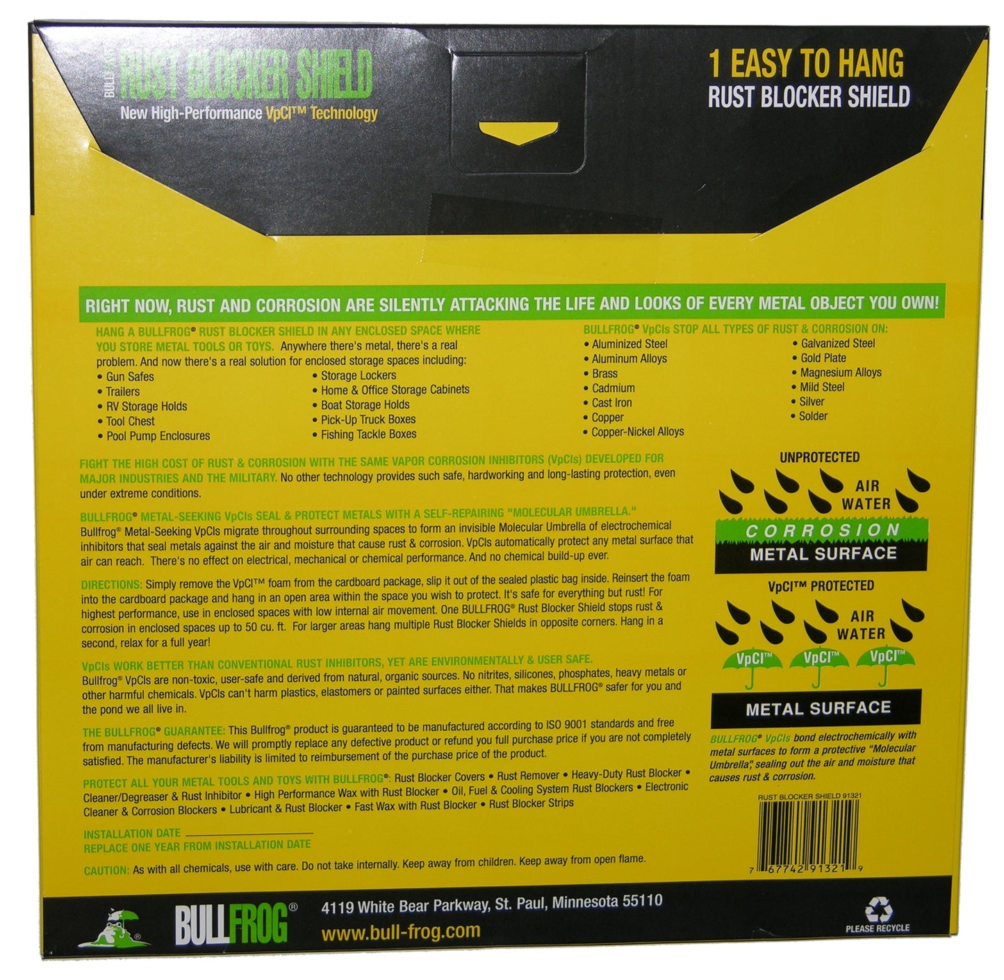 Bull Frog 91321 Rust Blocker Emitter Shield Protects up to 50 Cu Ft Enclosed Space