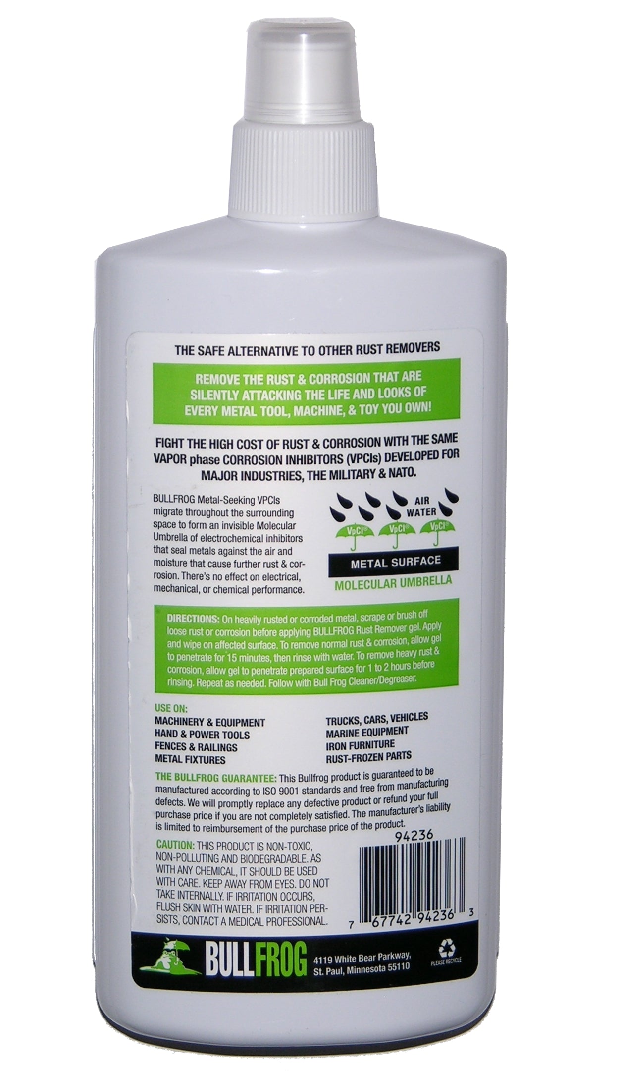 Bull Frog 94236 Non-Toxic Rust Remover Easy, Safe, Removes Rust, Corrosion, 16oz