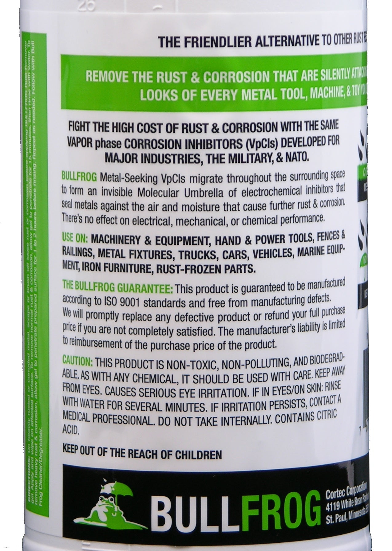 Bull Frog 94237 Non-Toxic Rust Remover Easy, Safe, Removes Rust, Corrosion, 32oz
