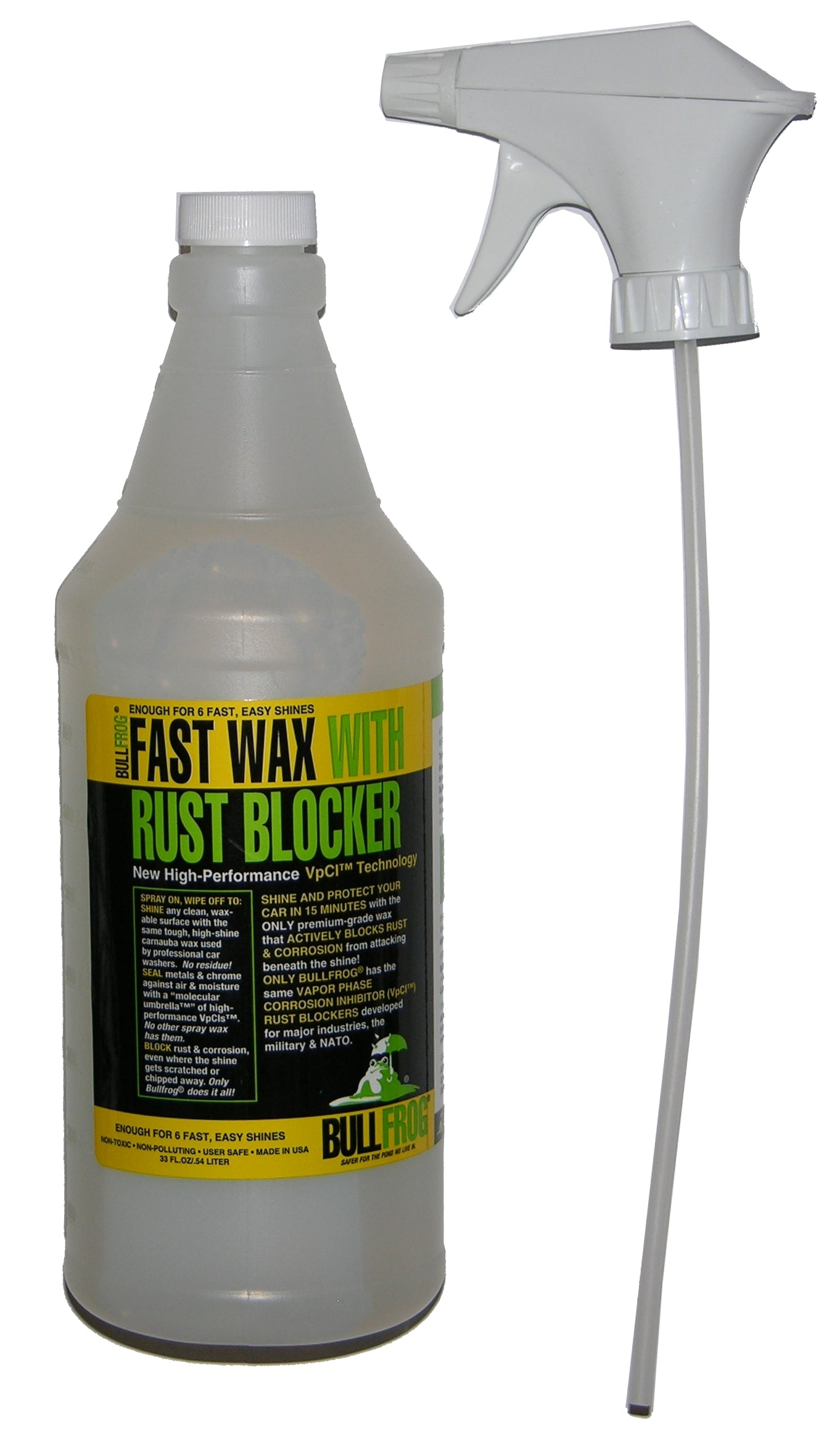 Bullfrog 98198 Fast Wax Spray w/ Rust Blocker, Shines & Protects Car Truck, More, 32oz