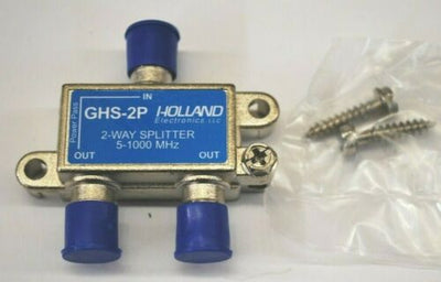 Holland GHS-2P 2-Way Splitter, (5-1000 MHz) Solder Back