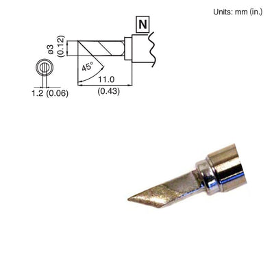 Hakko T15-KU Solder Tip (Subs T7-KU) FX951 FM-206 FM-204 FM-203 FM-202 FP101