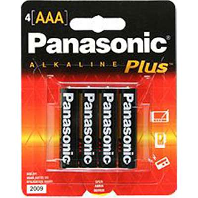 Panasonic Battery AM4-BP4, AAA Alkaline Battery 4 PAK (AM-4PA/4B) Carded Blister 4 Pack