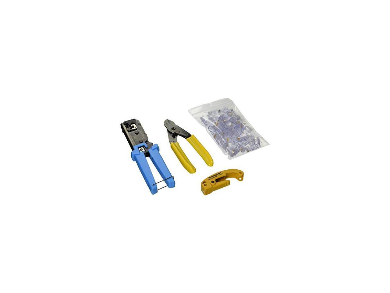 Platinum Tools 100012, RJ-45 Installation Kit Includes Crimper/Cutter, Jacket Stripper, RJ-45 EZ Connectors