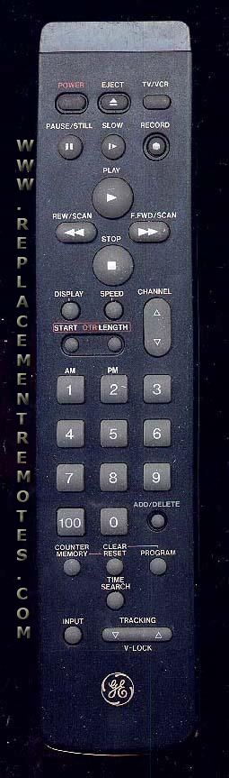 TCE / RCA 210791 VSQS1168 REMOTE FOR GE VCR