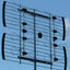 Sky Blue Antenna SB48, 8 Bay Hi-VHF/UHF TV Antenna, Fringe/Deep-Fringe
