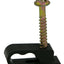 Telecrafter D7BK, Flex Clips for dual RG-6 or RG-59 Coax cable, 7/8" screw, 100/pack