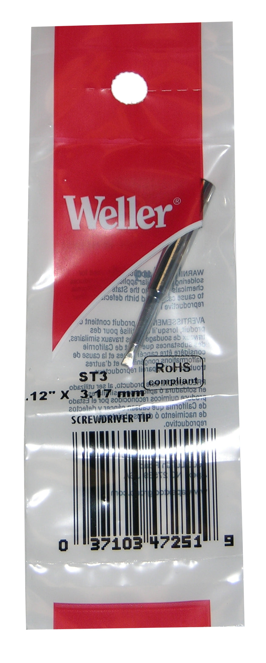 Original Weller ST3 Solder Soldering Tip for models WP25, WP30, WP35, WLC100