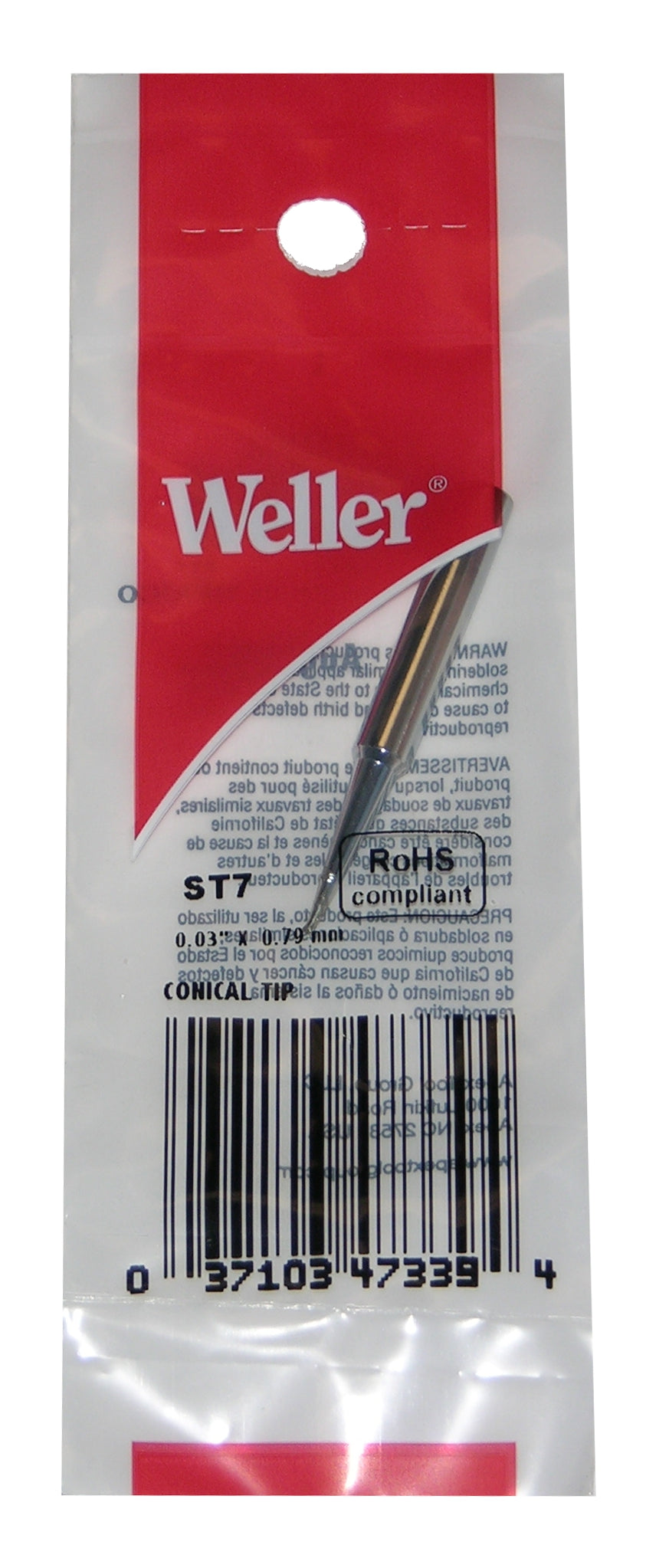 Original Weller ST7 Solder Soldering Tip for models WP25, WP30, WP35, WLC100