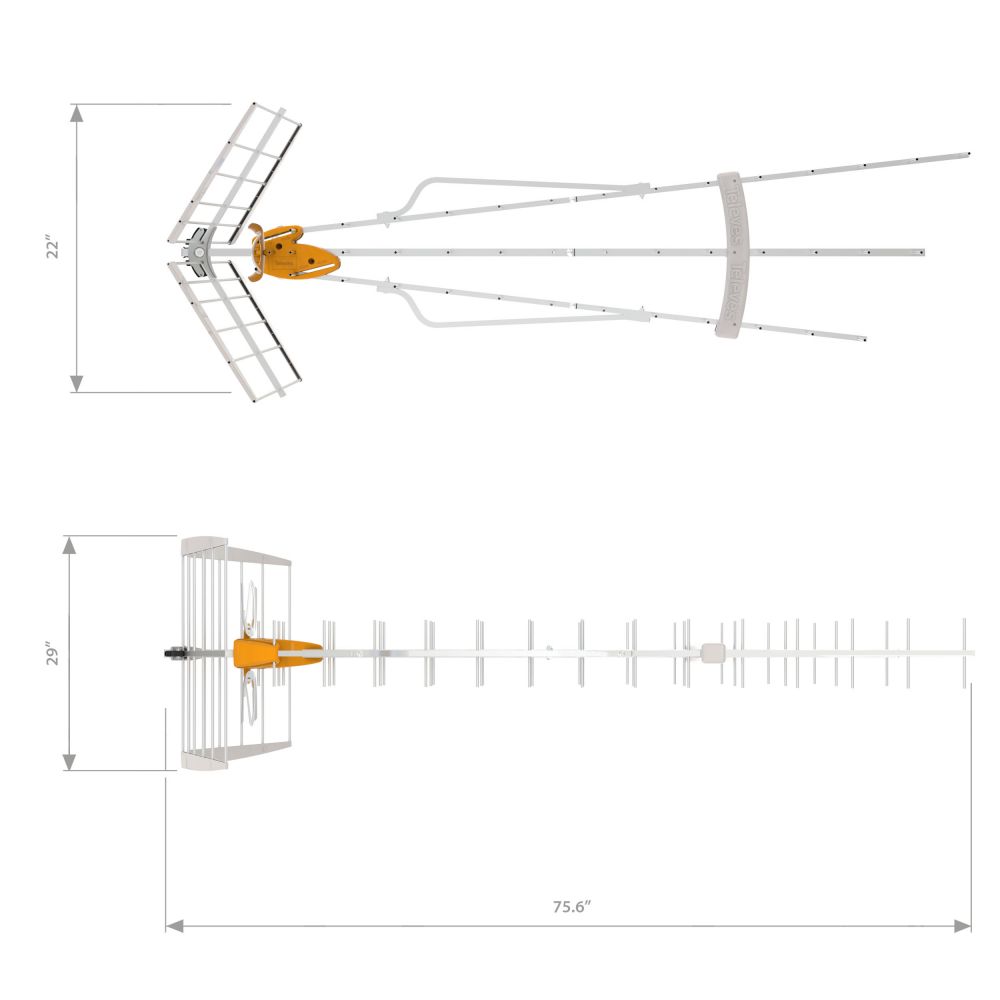 Televes 149783, DAT BOSS LR UHF Antenna W/Pre-Amplifier, Long Range/Fr –  Ness Electronics, Inc